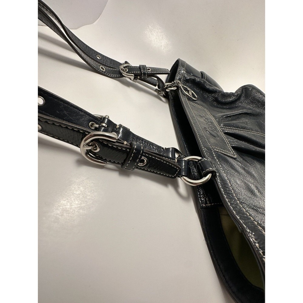 Coach Pleated Patent Leather East West Gallery Y2K tote bag, navy blue - Picture 13 of 13